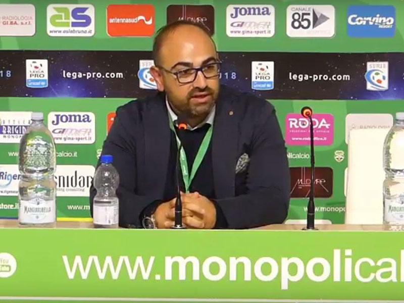 CALCIO – Monopoli, Lopez: “Questa squadra mi ha stupito. Non so dove arriveremo ma sognare non costa&nbsp;nulla”
