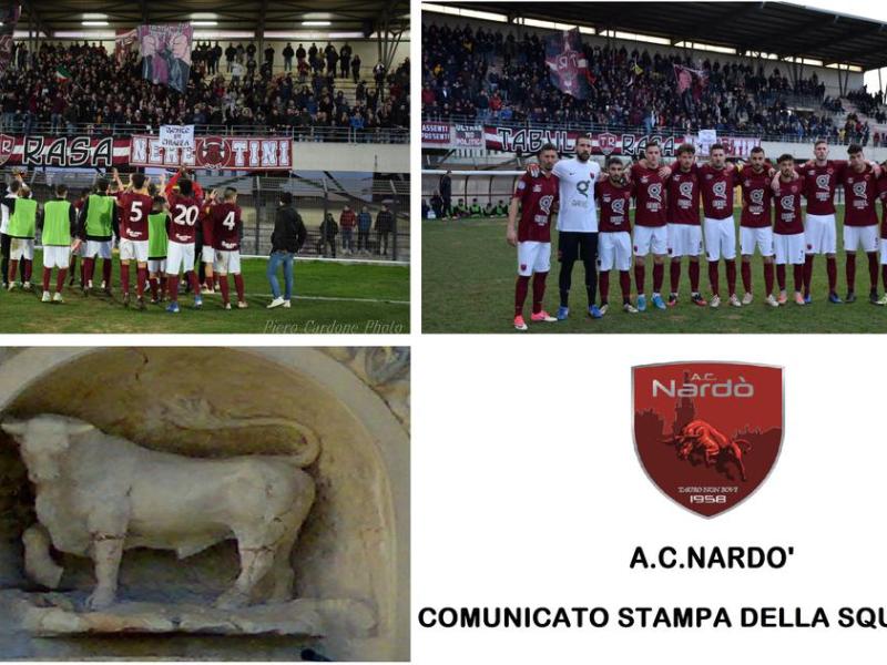 CALCIO – Nardò, retrocessione in Eccellenza: il comunicato della&nbsp;squadra